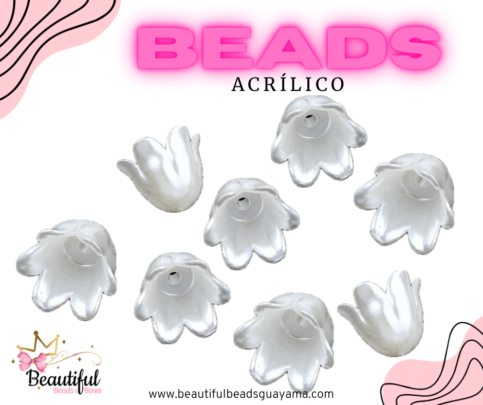 Flower Acrylic Beads 20pc