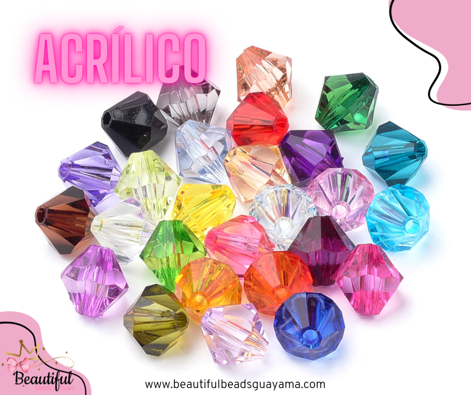 Acrylic Bicone Beads 8mm 50pc