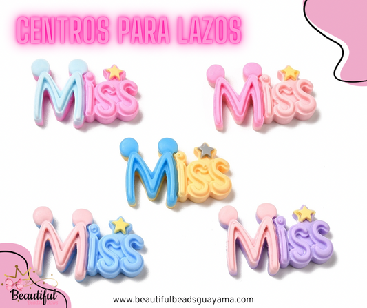 Word Miss Cabochon 4pc