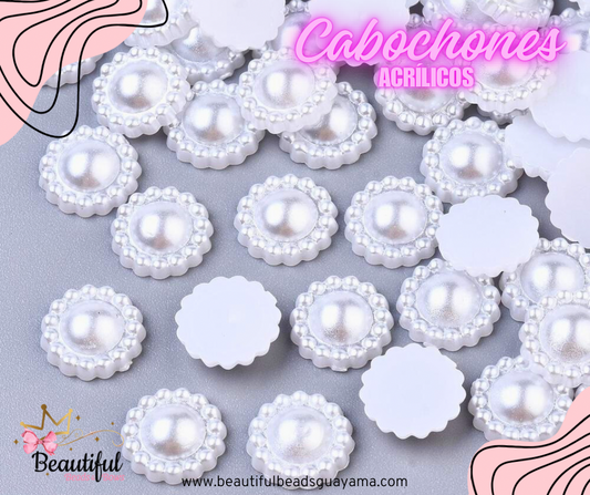 Flower Pearl Cabochon 20pc