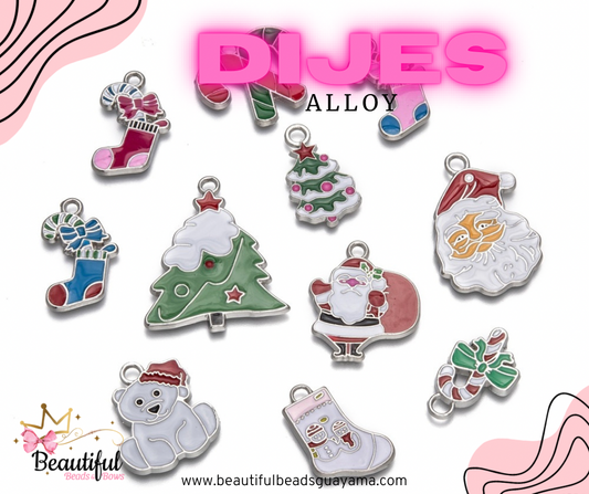 Alloy Christmas Charm 2pc