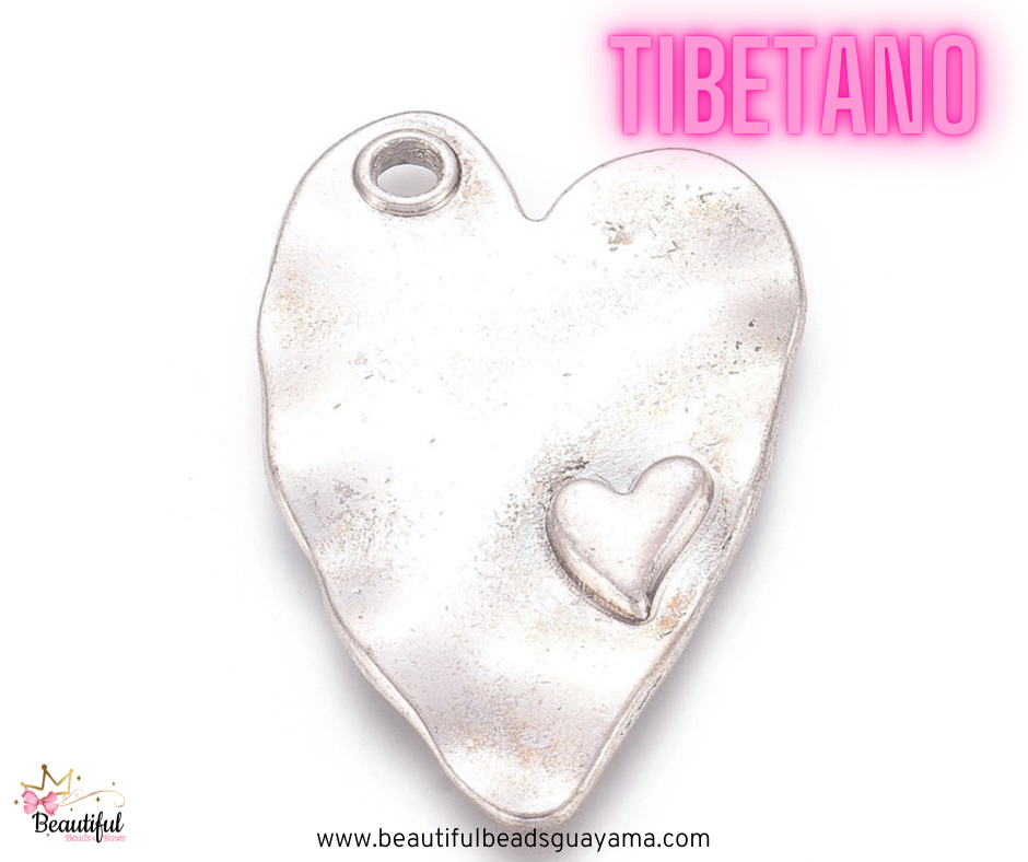 Tibetan Alloy Heart 3pc