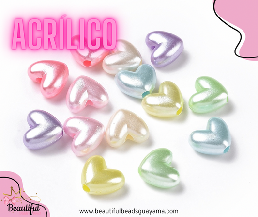 Acrylic Pearl Heart 25pc