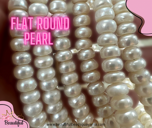 ￼Flat Round Pearl 8mm