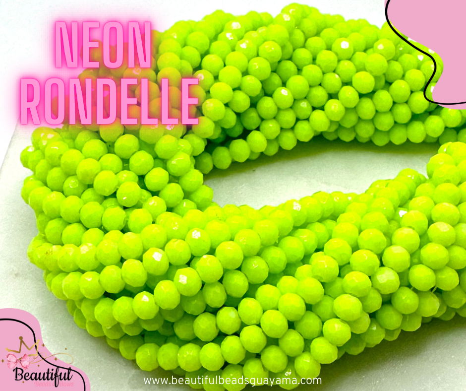 Neon Color Rondelle Beads 4mm