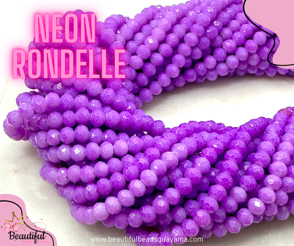 Neon Color Rondelle Beads 4mm