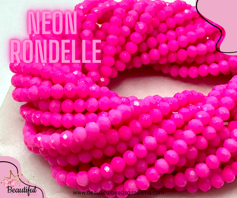 Neon Color Rondelle Beads 4mm