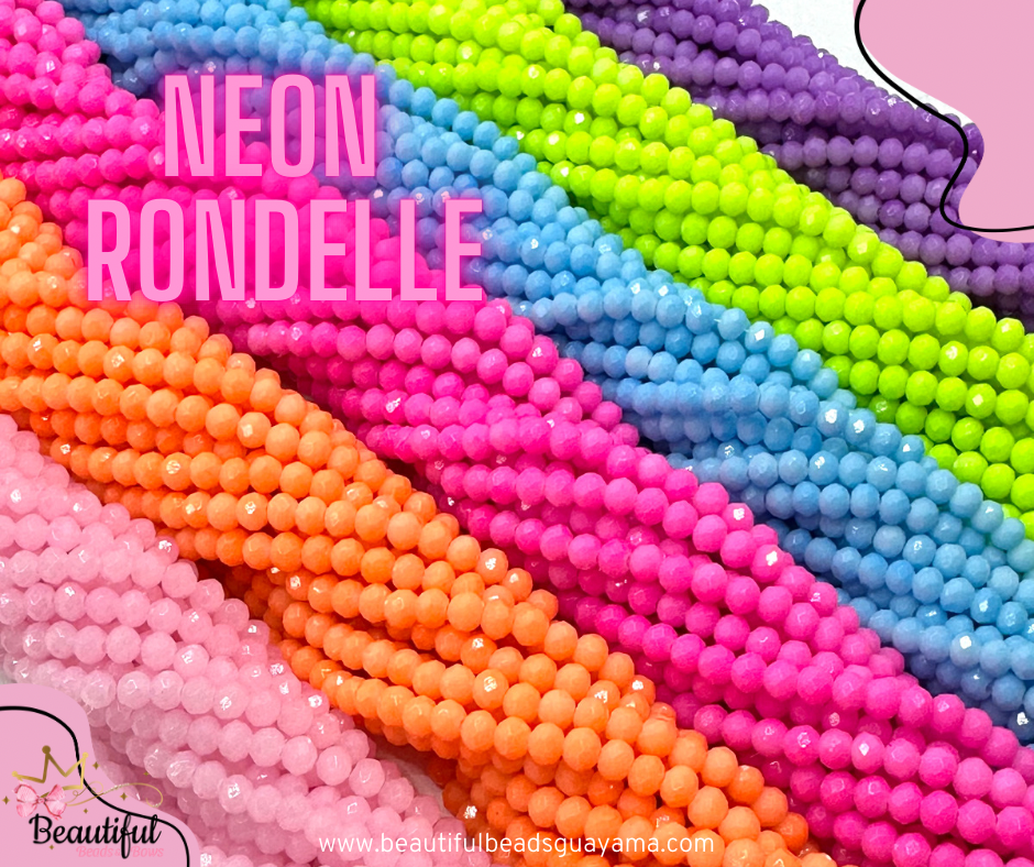 Neon Color Rondelle Beads 4mm