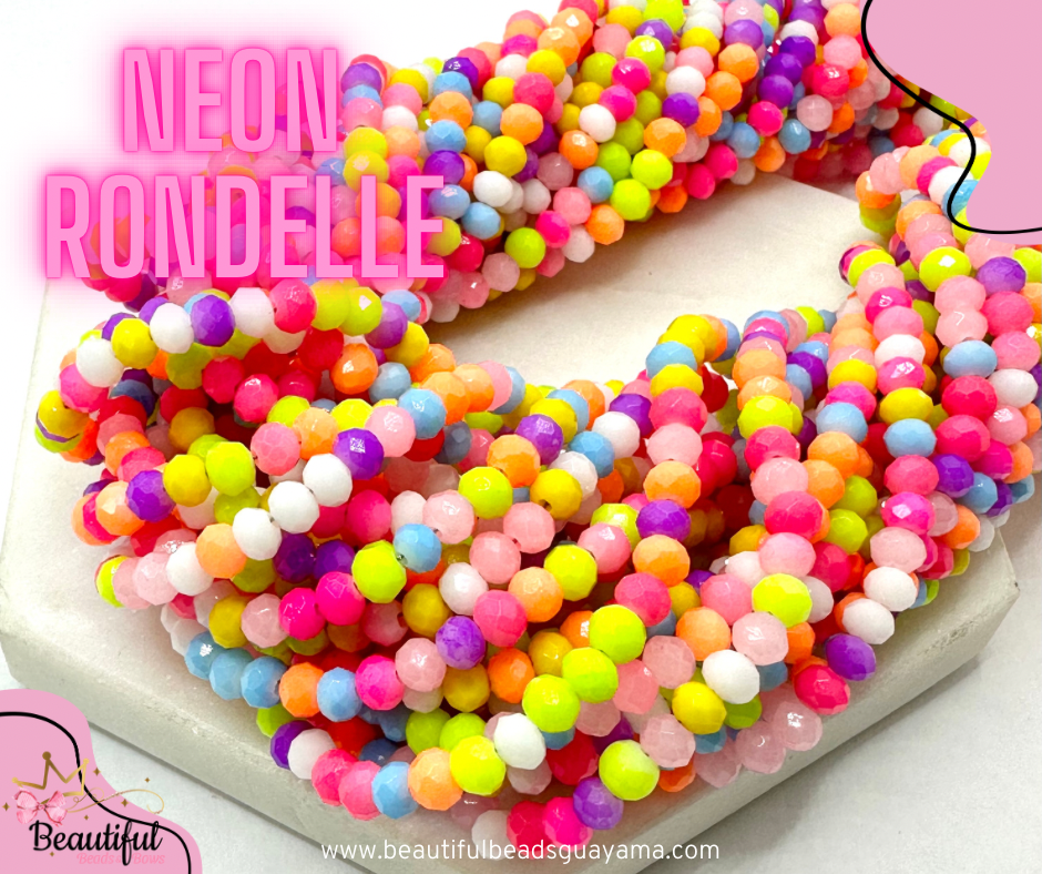 Neon Color Rondelle Beads 4mm