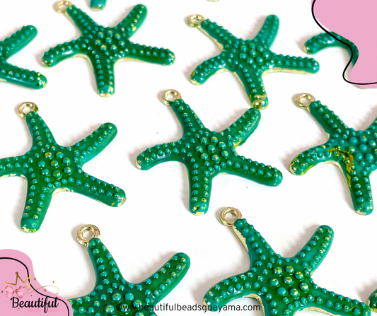 Alloy Painted Sea Star 2pc