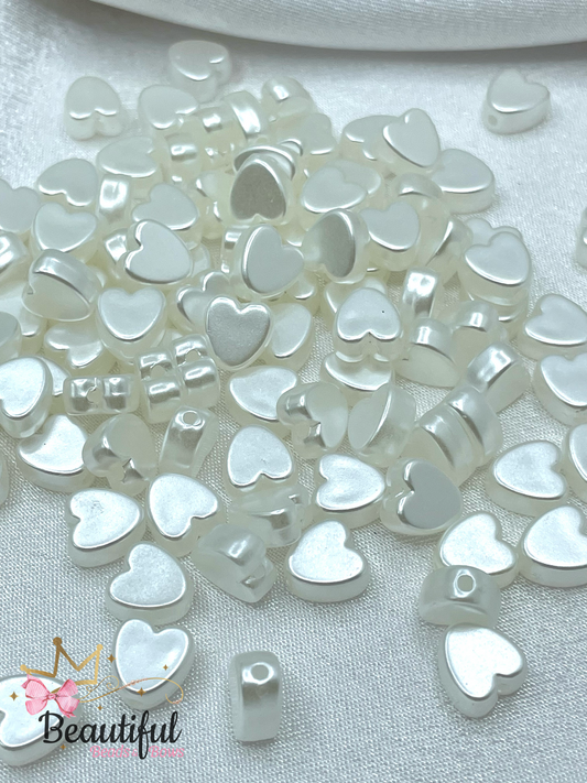 Acrylic Heart Pearl 50pc