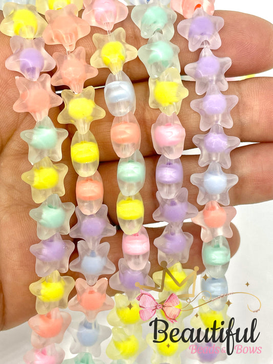 Acrylic Frosted Star Beads